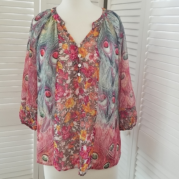 Anthropologie Tops - FIG AND FLOWER ANTHROPOLOGIE SILKY BLOUSE SZ SMALL
